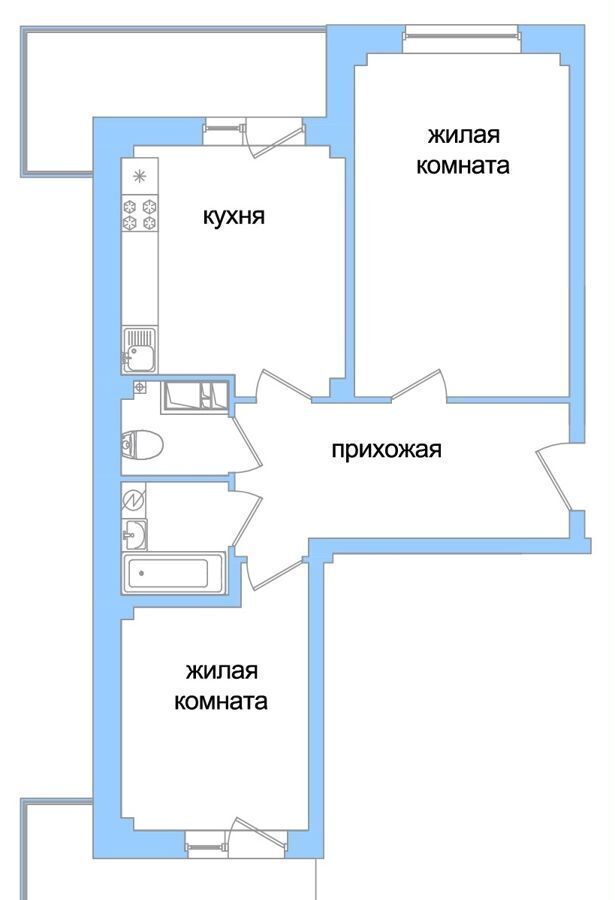 квартира р-н Псковский д Борисовичи ул Балтийская 17а волость, Псков, Завеличенская фото 2