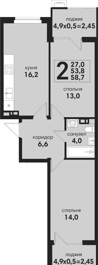 квартира г Краснодар ст-ца Елизаветинская р-н Прикубанский стр фото 2