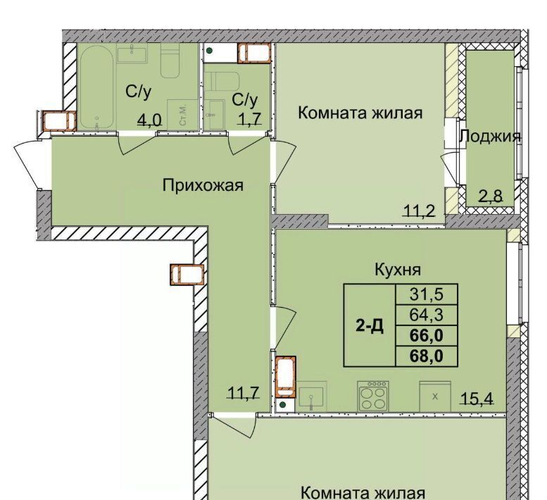 квартира г Нижний Новгород Горьковская ул 1-я Оранжерейная фото 1