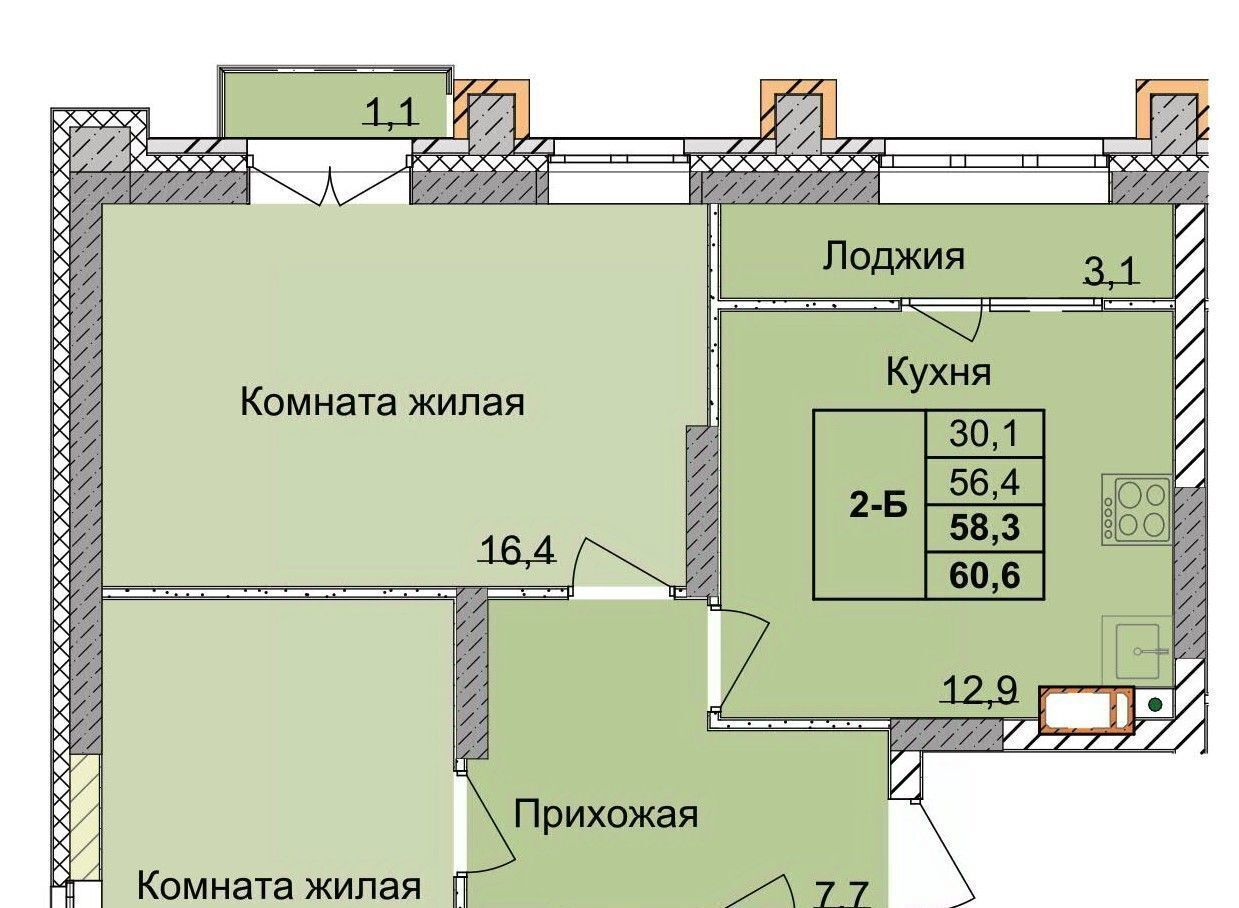 квартира г Нижний Новгород Горьковская ул 1-я Оранжерейная фото 1