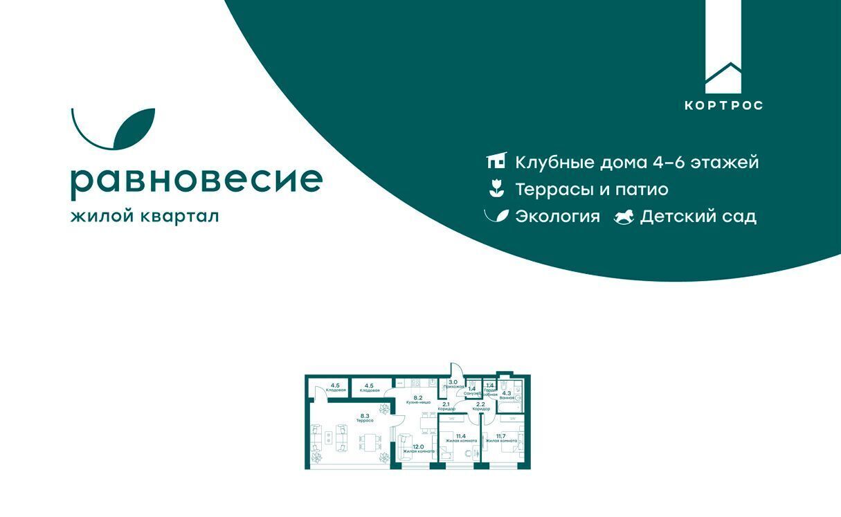 квартира городской округ Одинцовский с Перхушково р-н мкр Равновесие Толстопальцево фото 1