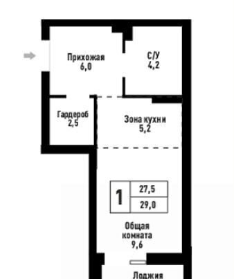 квартира г Барнаул р-н Центральный ул Промышленная 6 блок-секция 1-4 фото 2