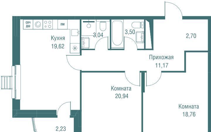 квартира г Одинцово ЖК «Одинбург» Одинцово фото 2