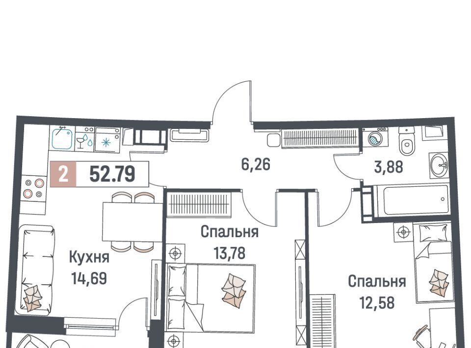 квартира р-н Всеволожский г Мурино ЖК «Авиатор» Девяткино фото 1