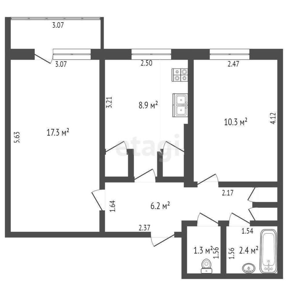 квартира г Якутск Республика Саха Якутия, Якова Потапова, 6 к 1 фото 18