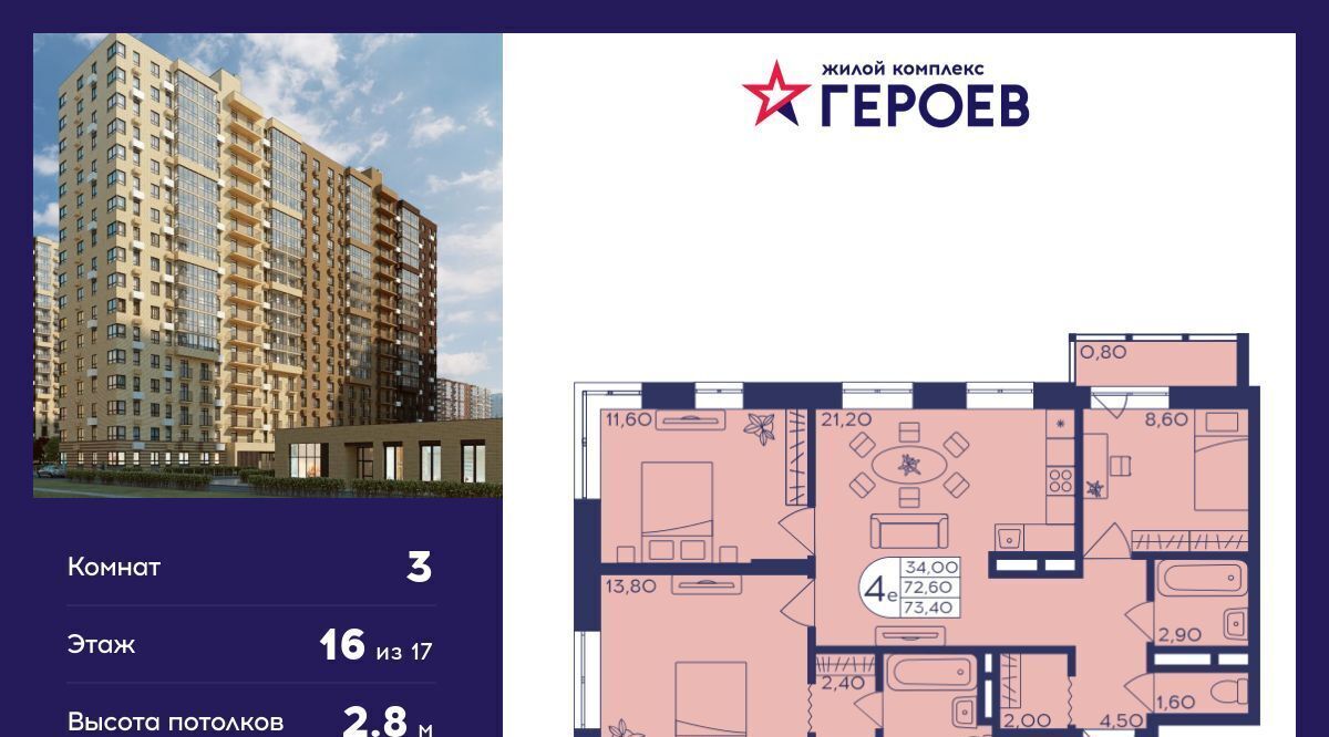 квартира г Балашиха мкр Железнодорожный Центр-2 4-й кв-л, Новокосино фото 1