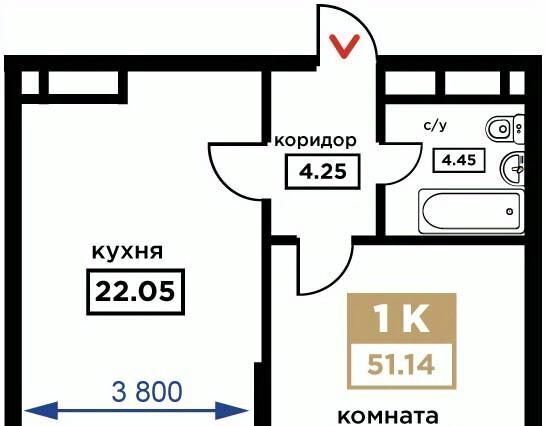 квартира г Краснодар р-н Прикубанский Школьный микрорайон ул Школьная 1 фото 1