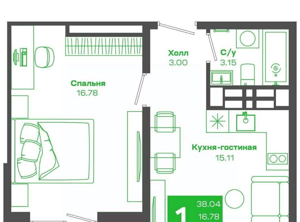 квартира г Владивосток р-н Ленинский ЖК «Зеленый бульвар» фото 1