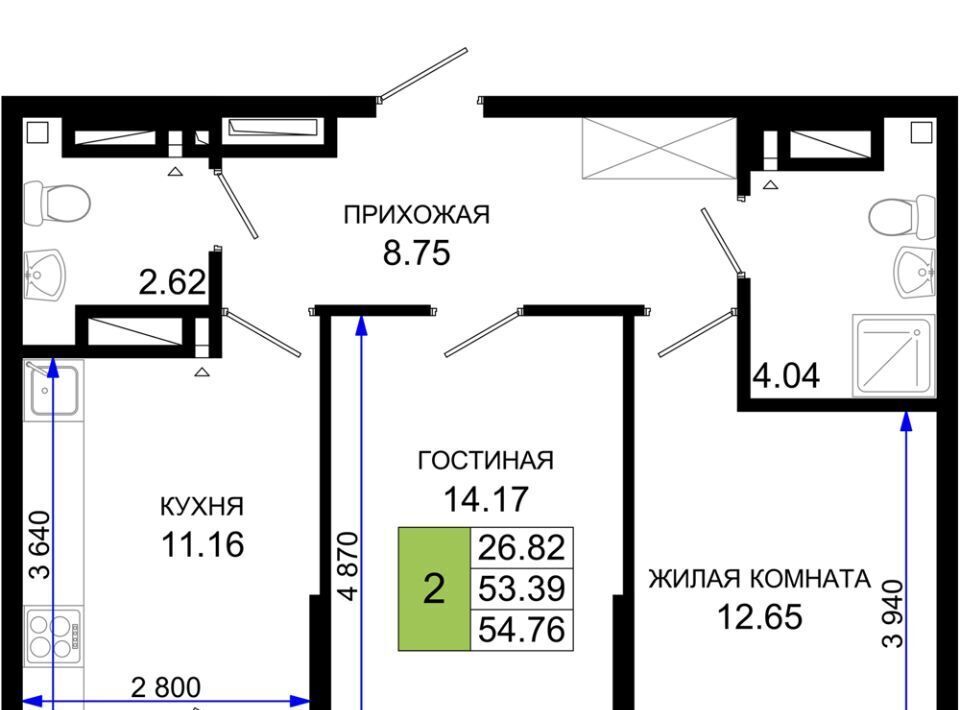 квартира г Ростов-на-Дону р-н Октябрьский пер Нефтекачка ЖК «Октябрь Парк» фото 1