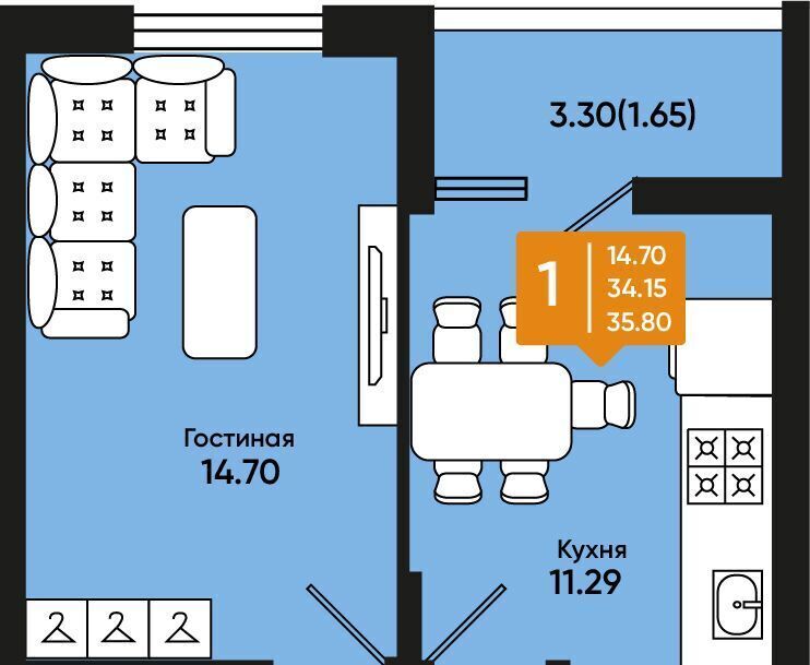 квартира г Батайск ЖК «Комсомольский» фото 1