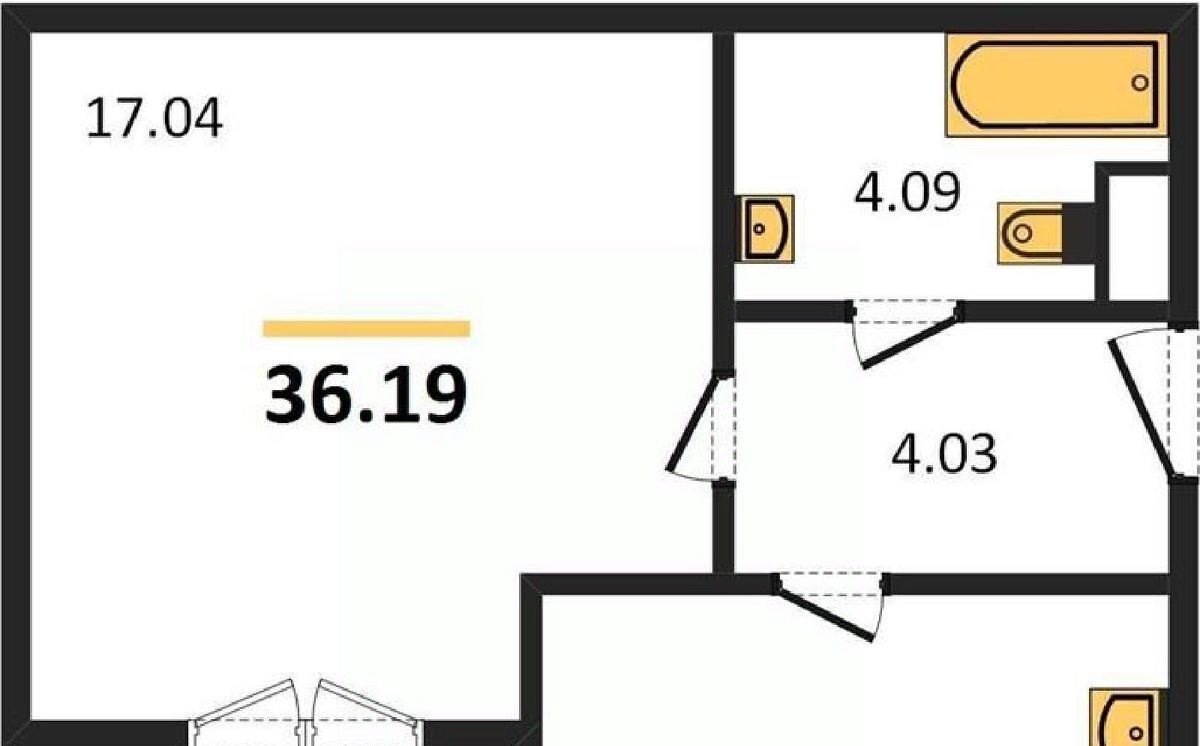 квартира г Калининград р-н Московский ул Батальная 104 фото 19
