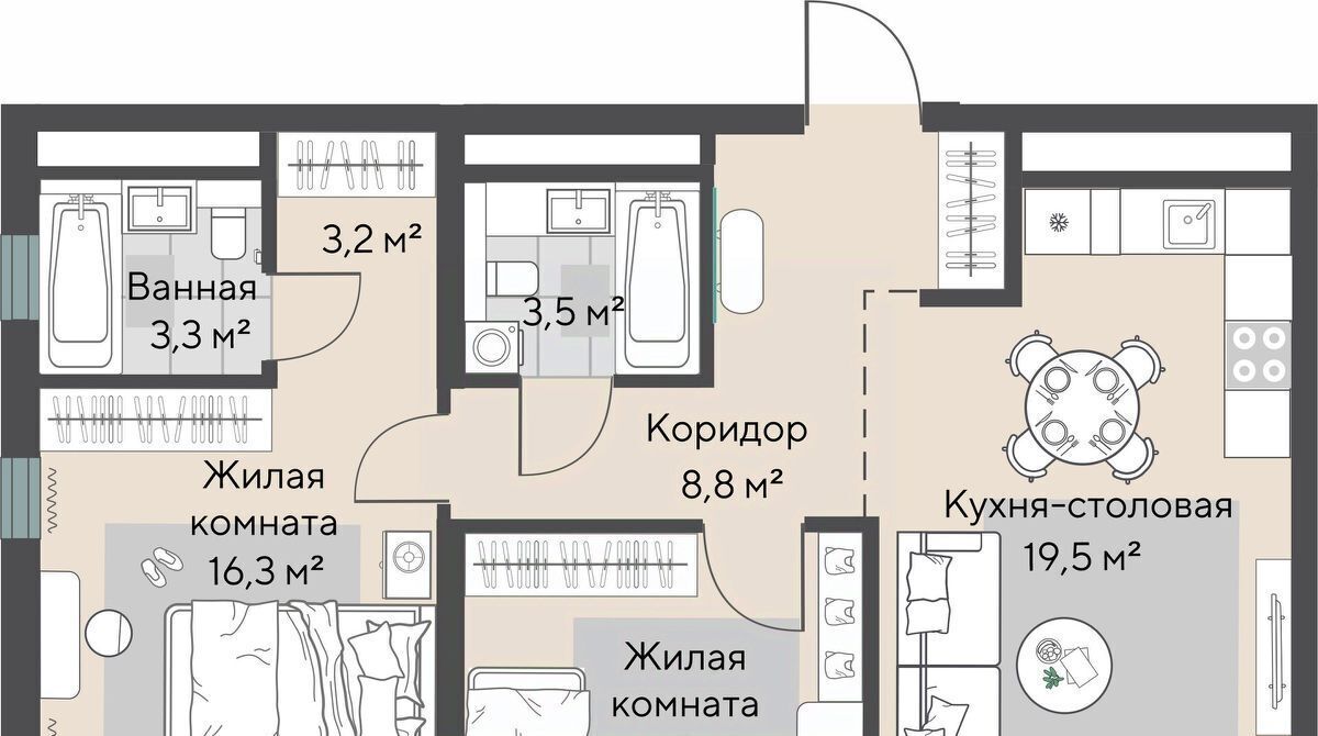 квартира г Екатеринбург Эльмаш ЖК Изумрудный Бор Проспект Космонавтов, жилрайон фото 3