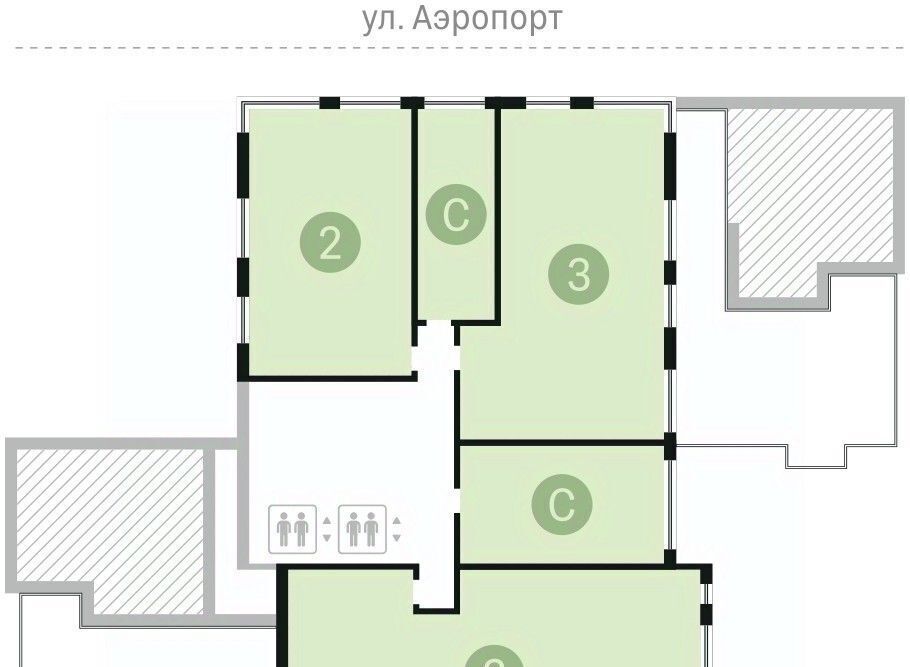 квартира г Новосибирск Заельцовская ул Аэропорт 23/1 фото 2