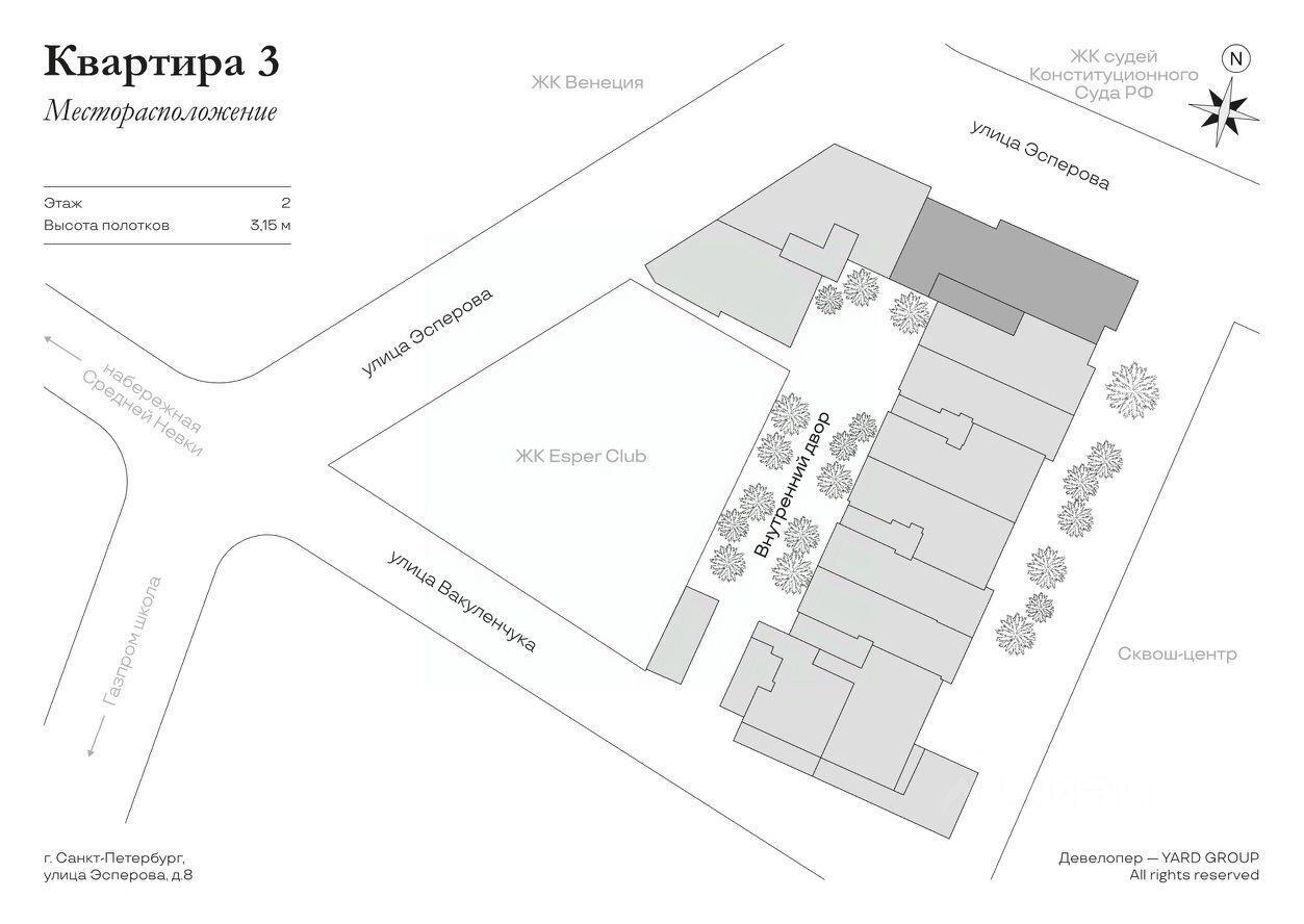 квартира Санкт-Петербург, Петроградский район, округ Чкаловское, Эсперова улица, 6 фото 1