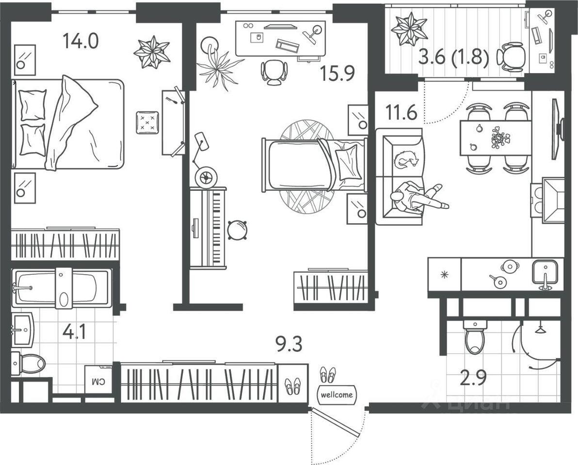 квартира г Краснодар р-н Центральный ул Колхозная 5/3 фото 1