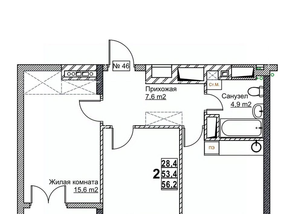 квартира г Нижний Новгород Стрелка Мещерское Озеро ЖК «Гранд Квартал Бетанкур» жилрайон, 1-й мкр фото 1