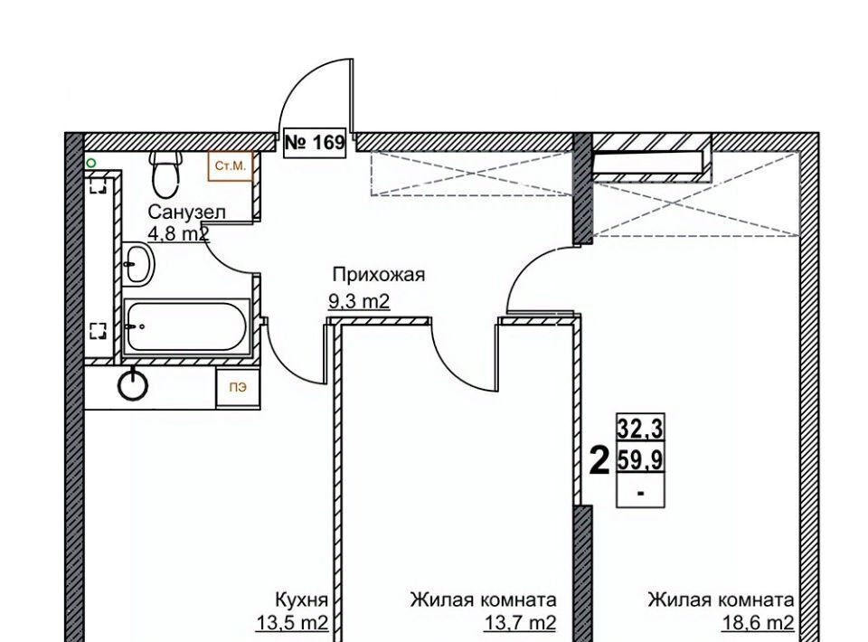 квартира г Нижний Новгород Стрелка Мещерское Озеро ЖК «Гранд Квартал Бетанкур» жилрайон, 1-й мкр фото 1