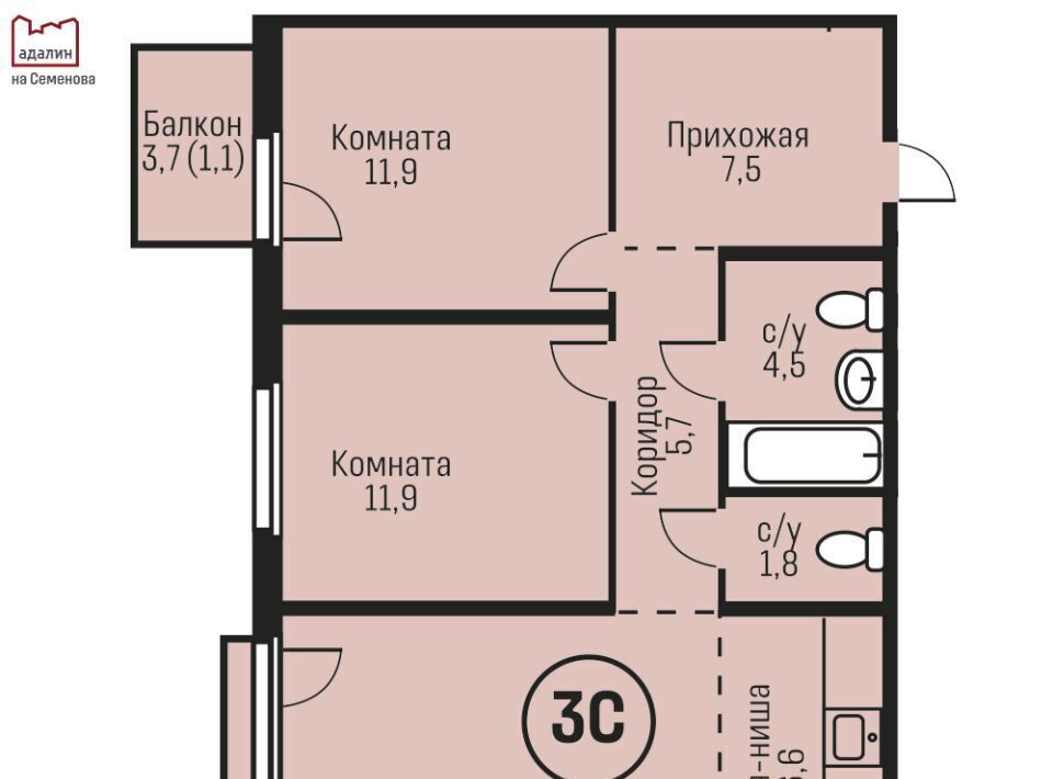 квартира г Барнаул р-н Индустриальный ул им В.Т.Христенко 2к/1 фото 1