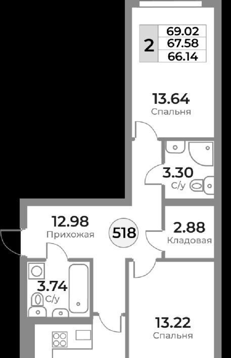 квартира г Калининград р-н Ленинградский ул Пригородная фото 2