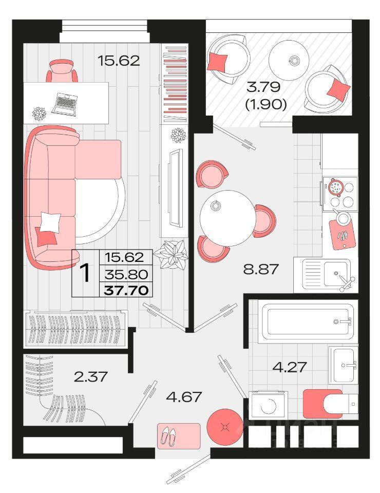 квартира г Армавир улица микрорайон № 8, 8/3 фото 1