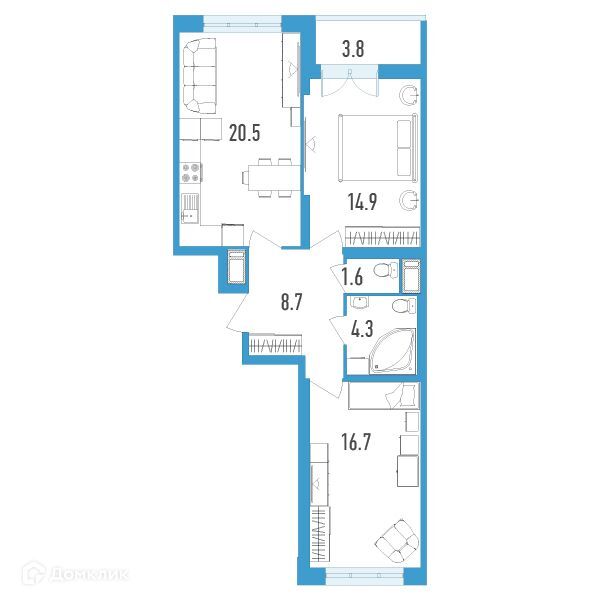 квартира г Санкт-Петербург б-р Головнина 3к/1 Василеостровский район фото 1