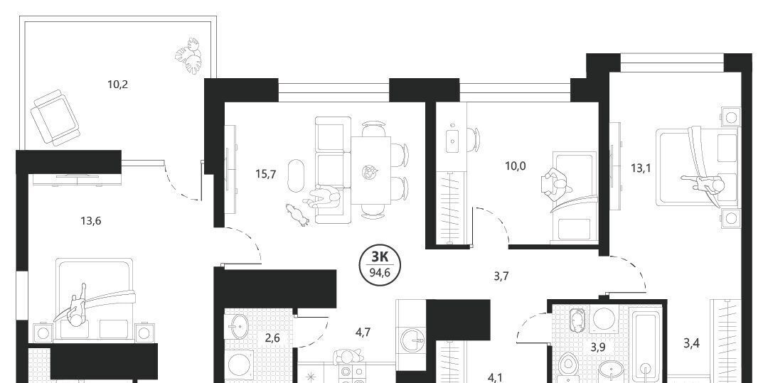 квартира г Тюмень р-н Центральный ул разведчика Кузнецова 16 фото 1