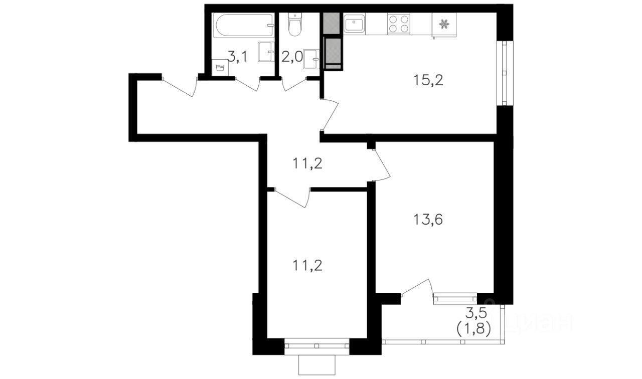 квартира г Москва СЗАО Щукино ул Берзарина 34 с 2, Московская область фото 1