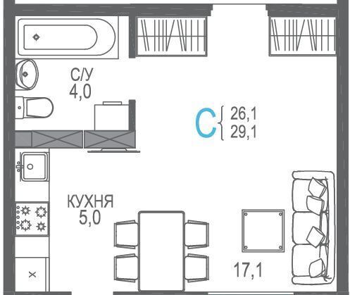 квартира г Евпатория пр-кт им.В.И.Ленина 66б фото 1