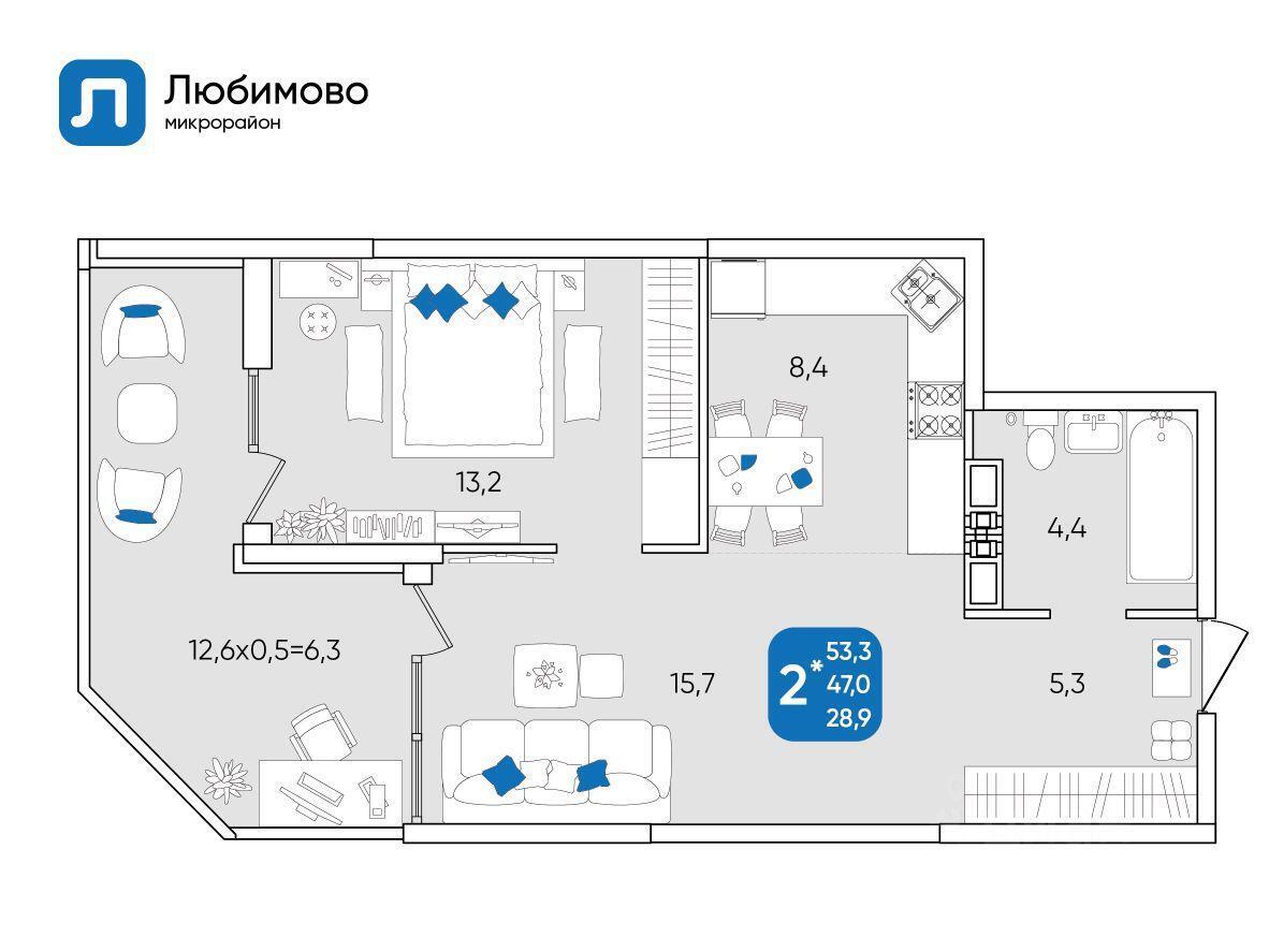 квартира г Краснодар мкр Любимово 7/1 фото 1