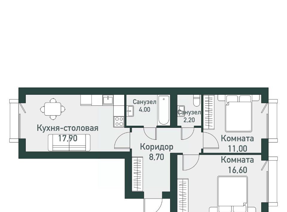 квартира п Западный р-н мкр Привилегия ул Спортивная 16 Кременкульское с/пос фото 1