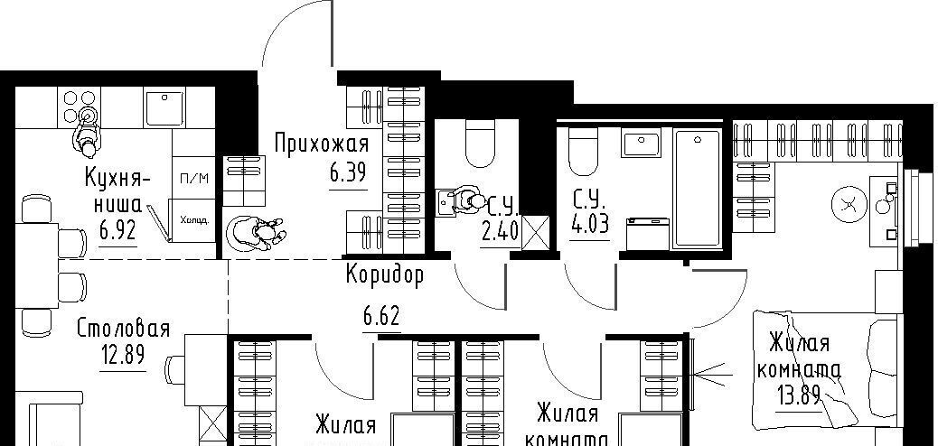 квартира г Екатеринбург Ботаническая б-р Золотистый 15 фото 1