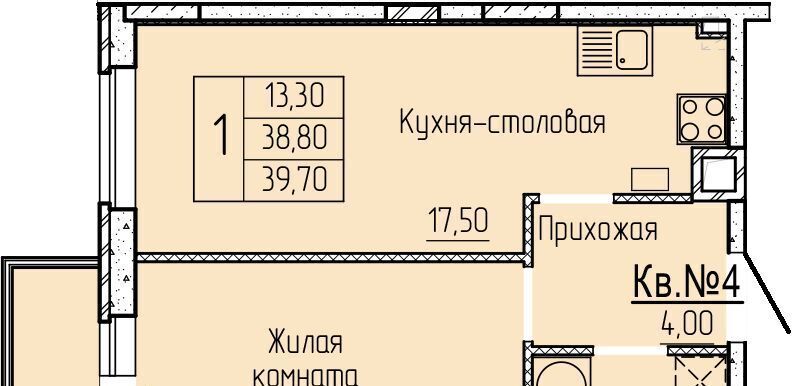квартира г Батайск ул. Макаровского, 4к 1 фото 1