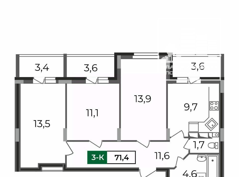 квартира г Владимир р-н Октябрьский б-р Сталинградский 7 фото 1