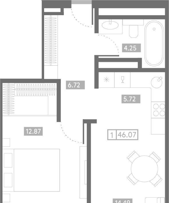 квартира г Ростов-на-Дону р-н Пролетарский пер Чувашский 13/123 «Клубный дом «Проявление» фото 1