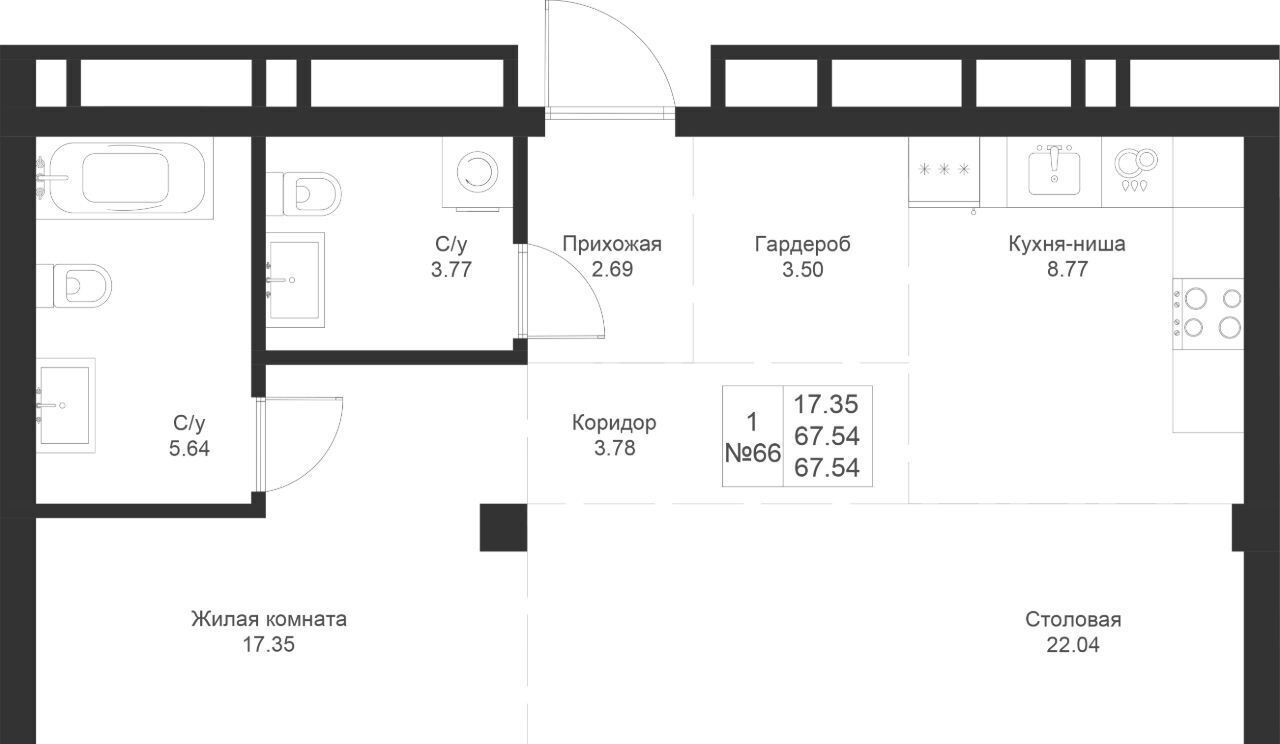 квартира г Казань Суконная слобода ЖК «Мифы» фото 3
