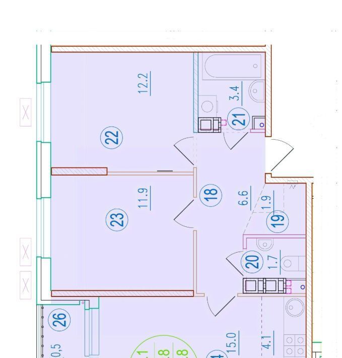 квартира г Краснодар р-н Прикубанский ул им. генерала Корнилова 18/1 фото 1