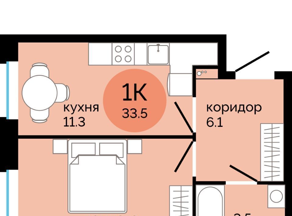 квартира г Пермь р-н Свердловский Краснова ЖК Красное яблоко фото 1