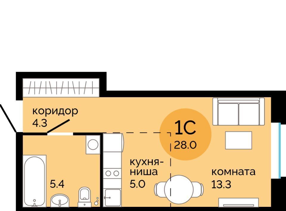 квартира г Пермь р-н Свердловский Краснова ЖК Красное яблоко фото 1