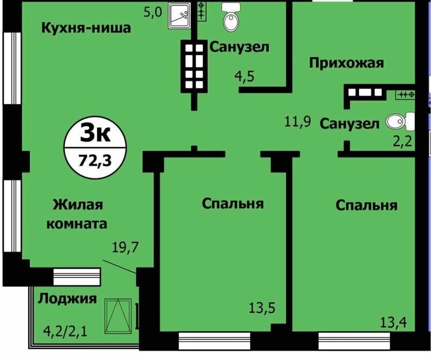 квартира г Красноярск ул Вильского 26 ЖК «Серебряный» фото 1