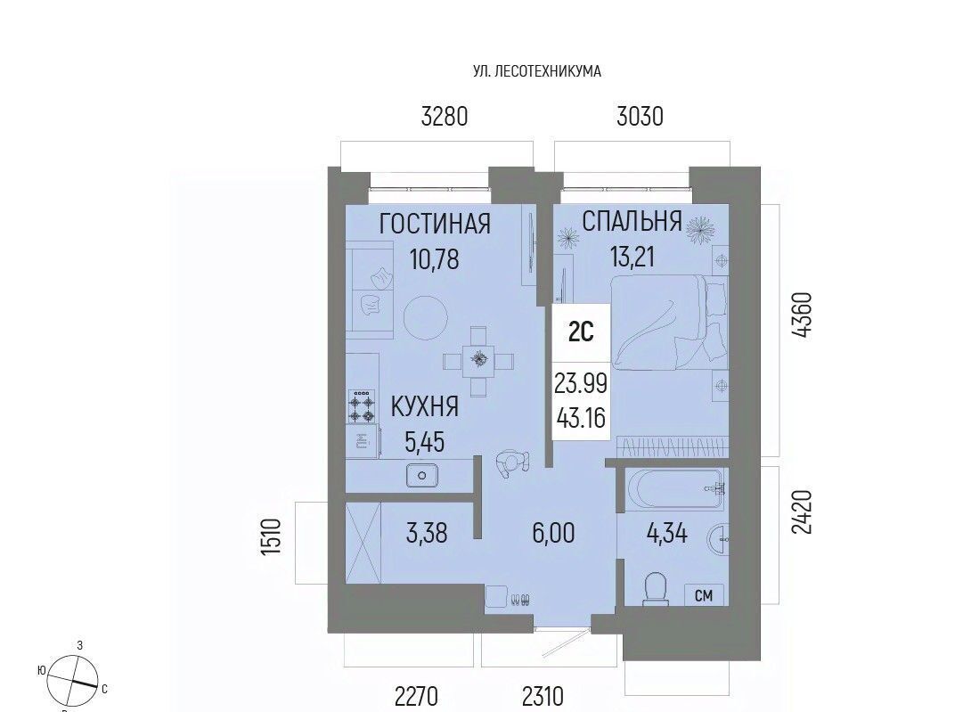 квартира г Уфа р-н Октябрьский ЖК «Новатор» Глумилино-1 мкр фото 1