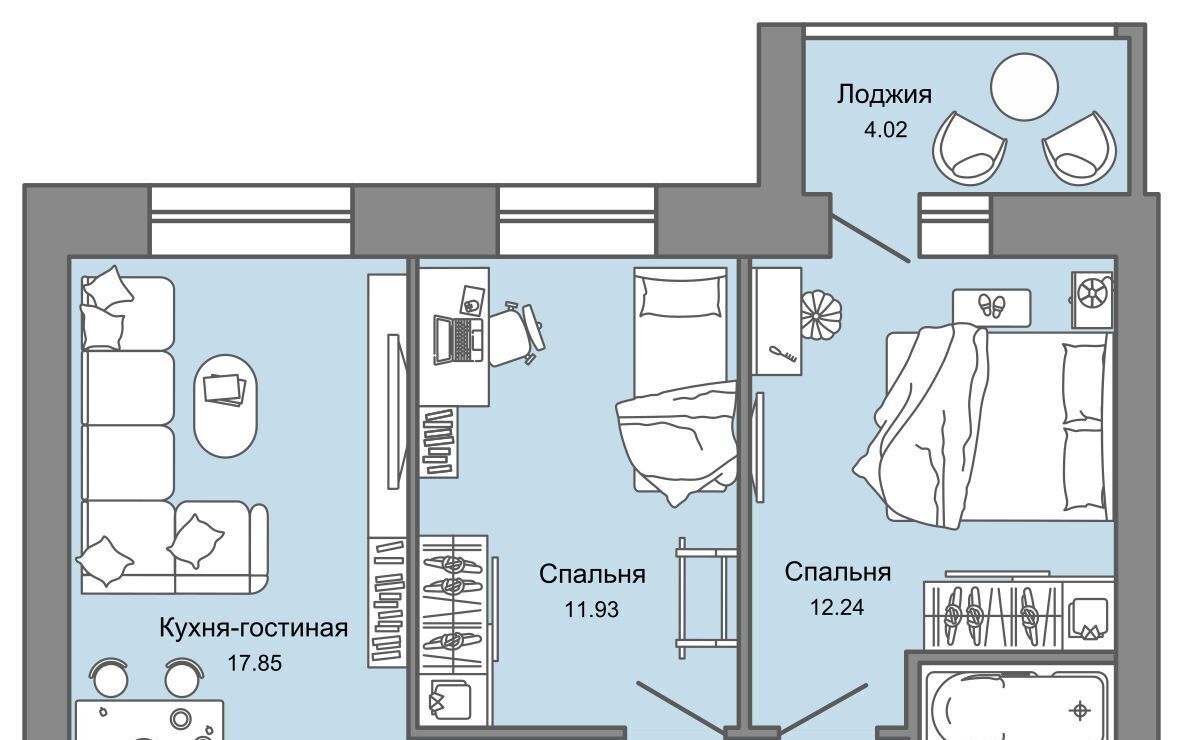 квартира г Ульяновск р-н Заволжский Новый Город ЖК Центрополис 5 Центральный кв-л фото 1