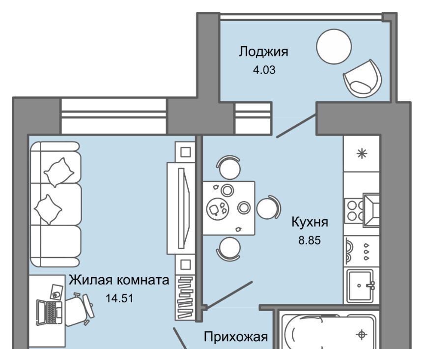 квартира г Ульяновск р-н Засвияжский ЖК «Город новаторов» Город Новаторов жилой комплекс, 1 фото 1