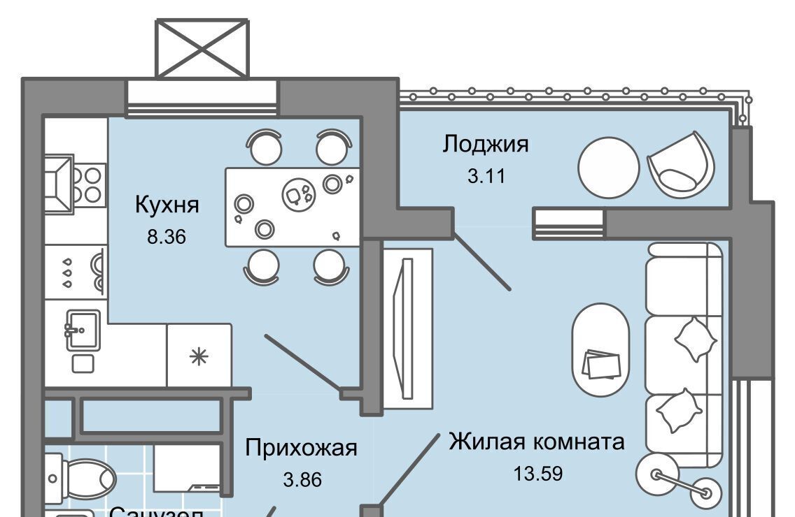 квартира г Ульяновск р-н Заволжский Новый Город ЖК ULLA 10-й кв-л, Улла жилой комплекс фото 1