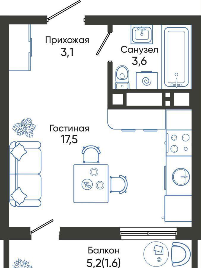 квартира г Новороссийск р-н Центральный ул Куникова 1 блок-секции 1-5 фото 1