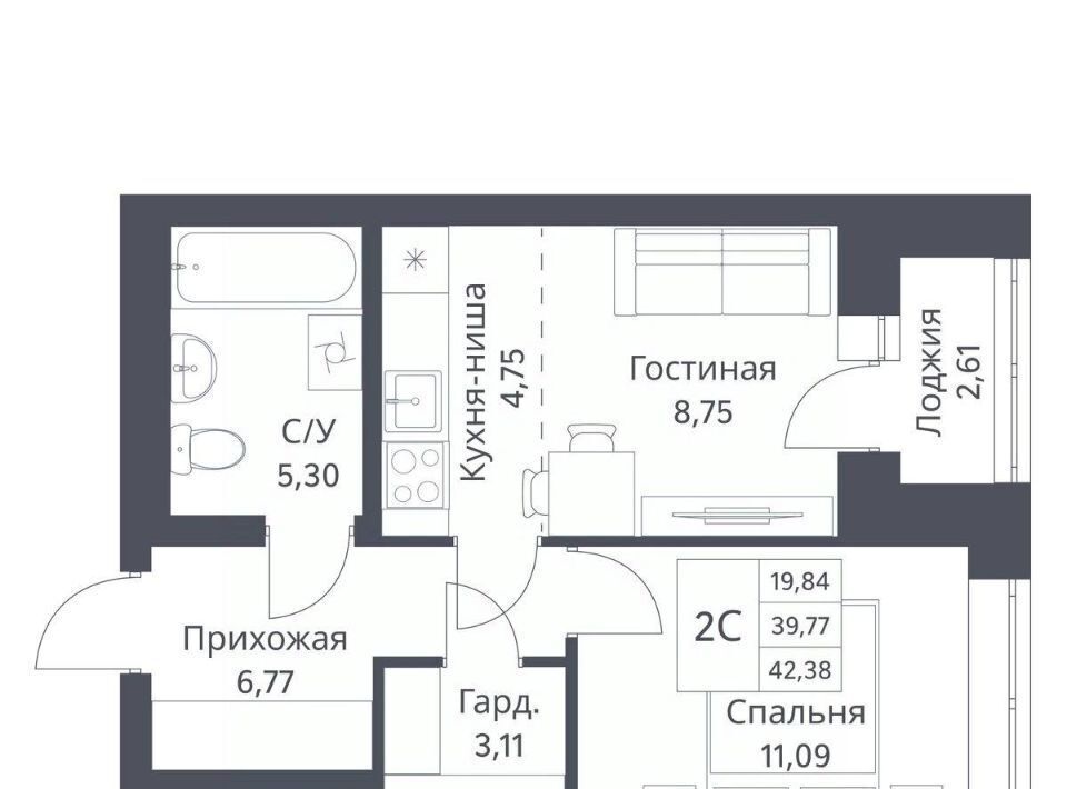 квартира г Новосибирск Заельцовская Северный Миниполис Фора на Фадеева жилой комплекс фото 1