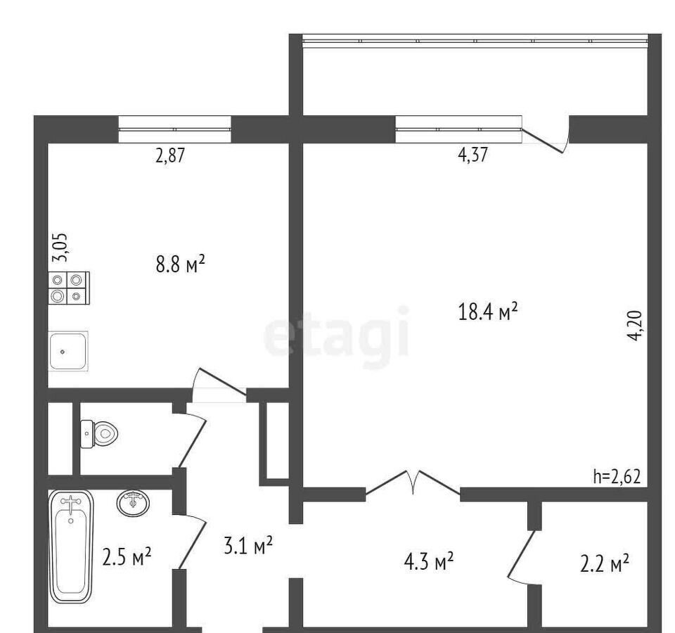 квартира г Прокопьевск мкр-н Тырган, 10-й мкр-н, 24 фото 13