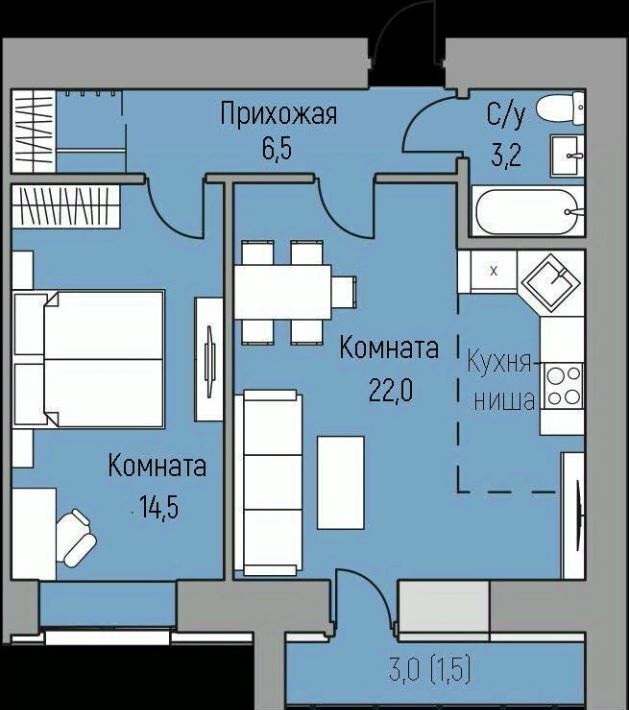 квартира р-н Кирово-Чепецкий д Шутовщина ул Ботаническая 1 Федяковское с пос фото 1