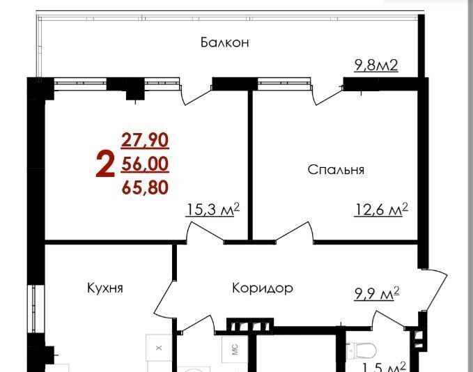 квартира г Белгород Западный ул Губкина 54 Западный округ фото 8