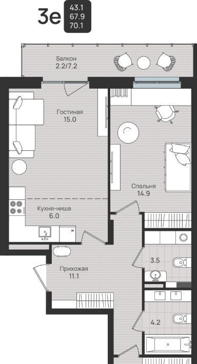 квартира г Пермь р-н Индустриальный ул Космонавта Беляева 210 фото 1