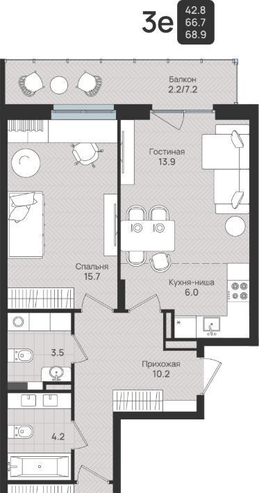 квартира г Пермь р-н Индустриальный ул Космонавта Беляева 210 фото 1